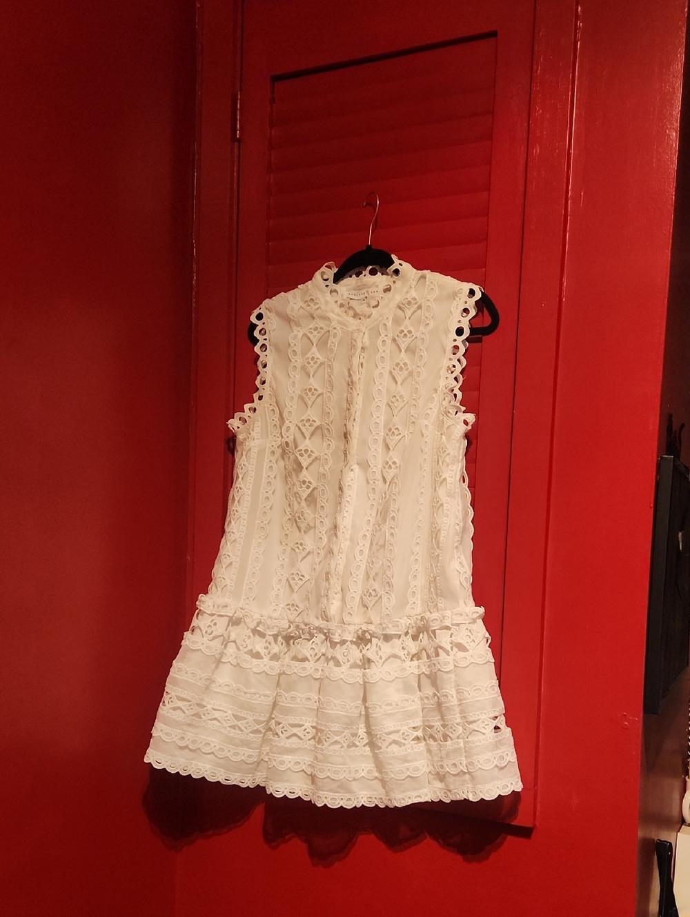 Endless Rose White Cutwork Lace Button-Front Top